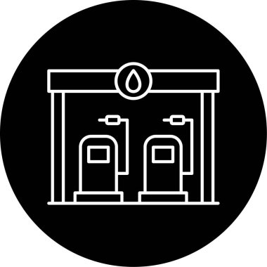 yakıt istasyonu ikon vektör illüstrasyonu