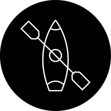 Kürek Teknesi ikonu vektör illüstrasyonu