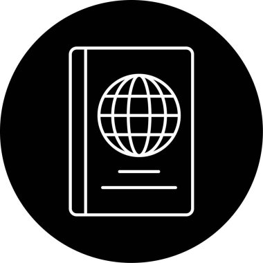 Pasaport ikonu vektör illüstrasyonu