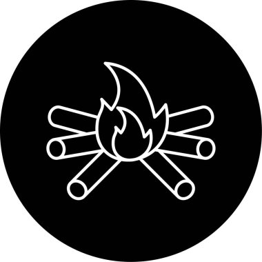 şenlik ateşi ikonu vektör illüstrasyonu