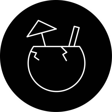 Hindistan cevizi simgesi vektör çizimi