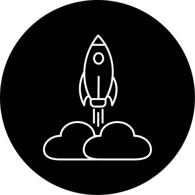 roket ikonu vektör illüstrasyonu