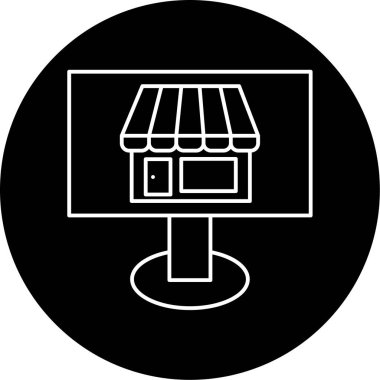 Çevrimiçi Depolama simgesi vektör illüstrasyonu