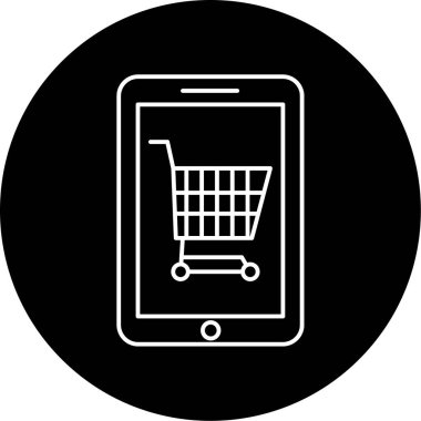 çevrimiçi alışveriş simgesi vektör illüstrasyonu