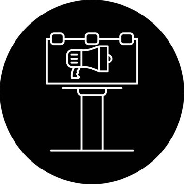 Simge vektör illüstrasyonu reklam ediliyor