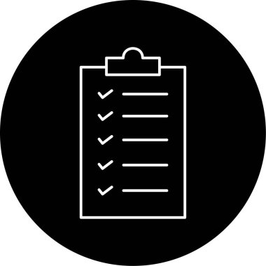 Kontrol listesi simgesi vektör illüstrasyonu