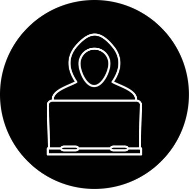 Hacker simgesi vektör illüstrasyonu