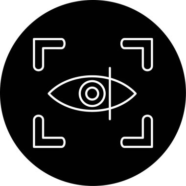  Göz Tarama simgesi vektör illüstrasyonu