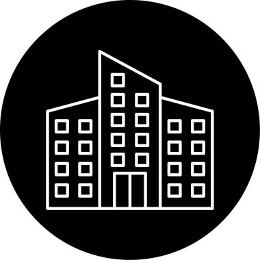 Ofis binası ikon vektör illüstrasyonu