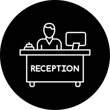 resepsiyon ikonu vektör illüstrasyonu