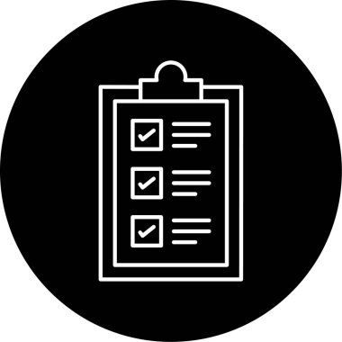 Kontrol listesi simgesi vektör illüstrasyonu