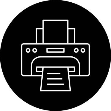 Yazıcı simgesi vektör illüstrasyonu