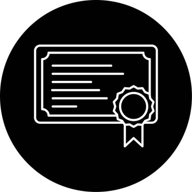 Sertifika ikonu vektör illüstrasyonu