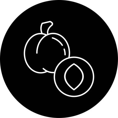 Kayısı simge vektör çizim