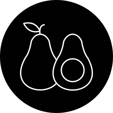 Avacado simge vektör illüstrasyonu