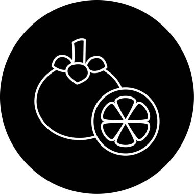 Mangosteen simge vektör illüstrasyonu