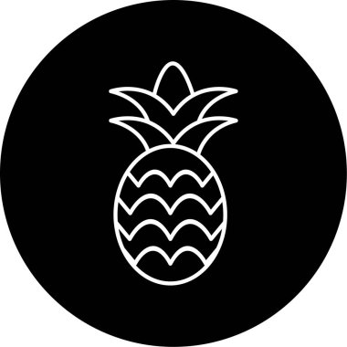 ananas ikonu vektör illüstrasyonu