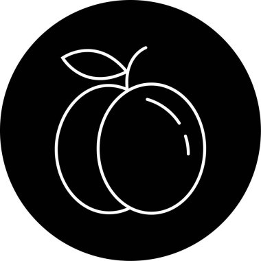 şeftali simgesi vektör illüstrasyonu