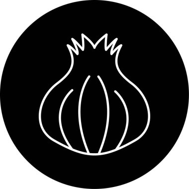 Sarımsak ikonu vektör illüstrasyonu