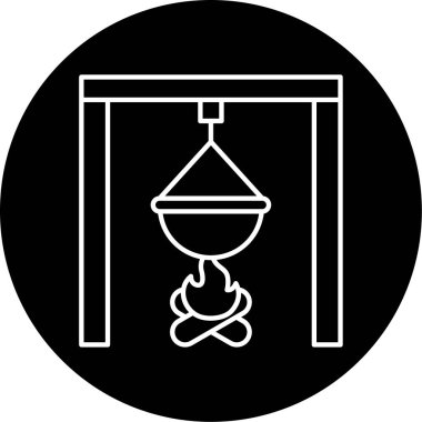 kamp ikonu vektör illüstrasyonu