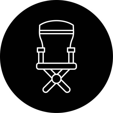 kamp sandalye simge vektör çizim