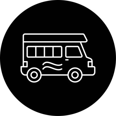 Camper van simge vektör çizim