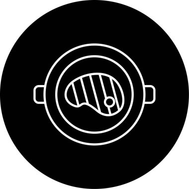 Izgara Gıda ikonu vektör çizimi