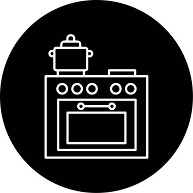 Yemek Sobası simgesi vektör illüstrasyonu