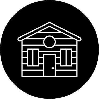 Tahta Ev ikonu vektör illüstrasyonu