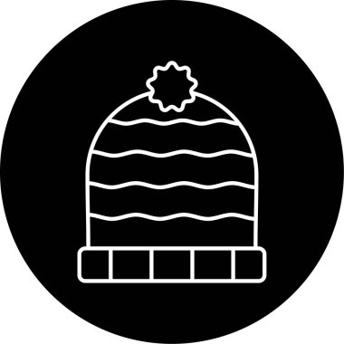 Yün Şapka ikonu vektör illüstrasyonu