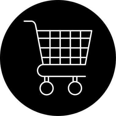 Alışveriş arabası ikon vektör illüstrasyonu