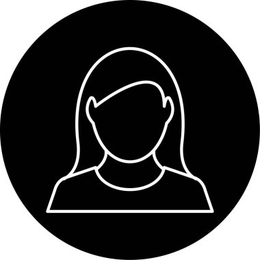 kadın avatar simgesi vektör illüstrasyonu