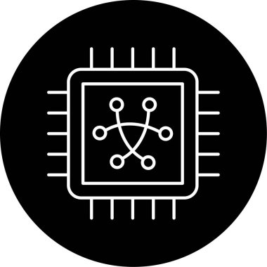 işlemci simge vektör çizim