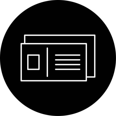 Kartpostal simgesi vektör illüstrasyonu