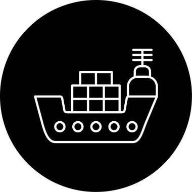 kargo gemisi simgesi vektör çizimi