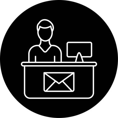 ofis çalışanı simgesi vektör illüstrasyon