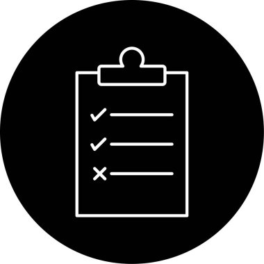 Kontrol listesi simgesi vektör illüstrasyonu