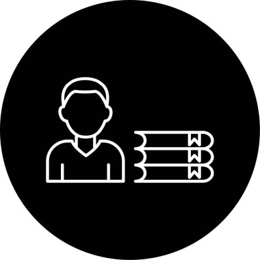 Kütüphaneci simgesi vektör illüstrasyonu