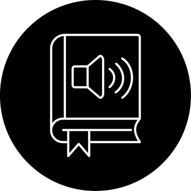  ses kitabı simgesi vektör illüstrasyonu