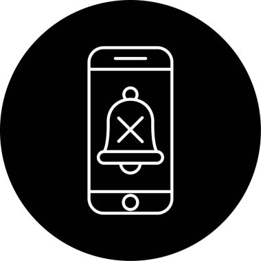 Sessiz Telefon simgesi vektör illüstrasyonu