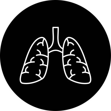 akciğer simgesi vektör illüstrasyonu