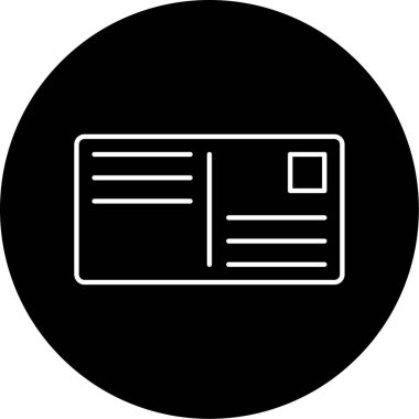 Kartpostal simgesi vektör illüstrasyonu