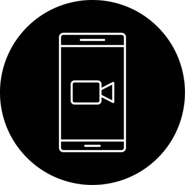  Video Çağrısı ikon vektör illüstrasyonu