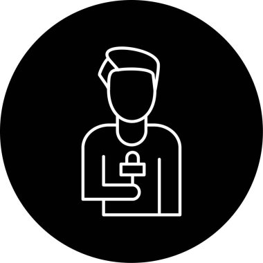 muhabir simge vektör çizim