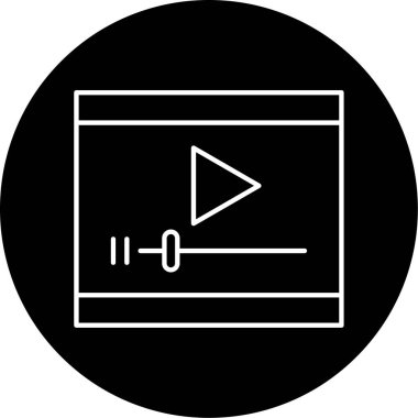 Video oynatıcı ikon vektör illüstrasyonu