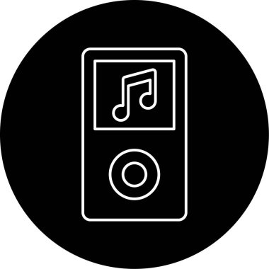 müzik çalar ikon vektör illüstrasyonu