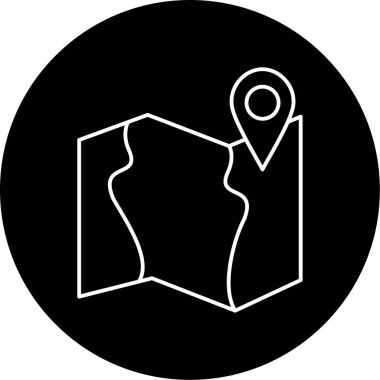 harita simgesi vektör illüstrasyonu