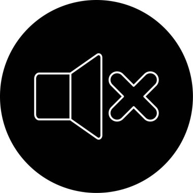 Sessizleştirilmiş simge vektör çizimi