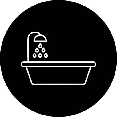 Küvet ikonu vektör illüstrasyonu