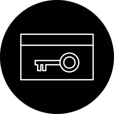 anahtar kartı simgesi vektör çizimi